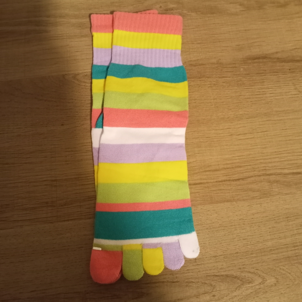 Colorful Striped Crew Toe Socks - Multicolor ~ Free Shipping! ☆